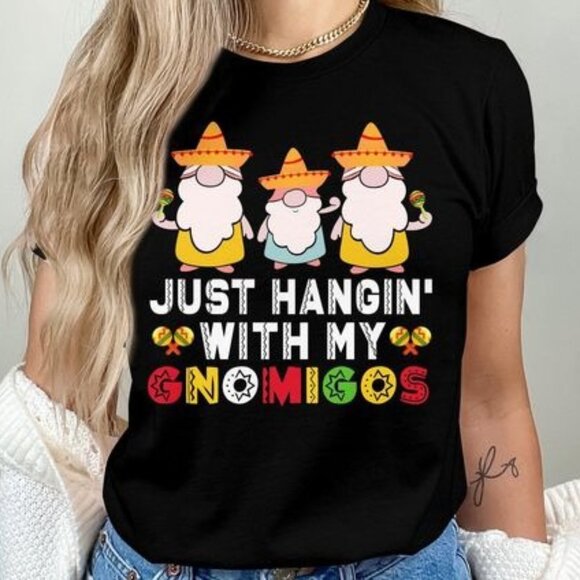 Gildan Other - Gnomigos Gnomes T-Shirt, Gnome Lover Gift T-Shirt, Mexican Amigos T-Shirt
